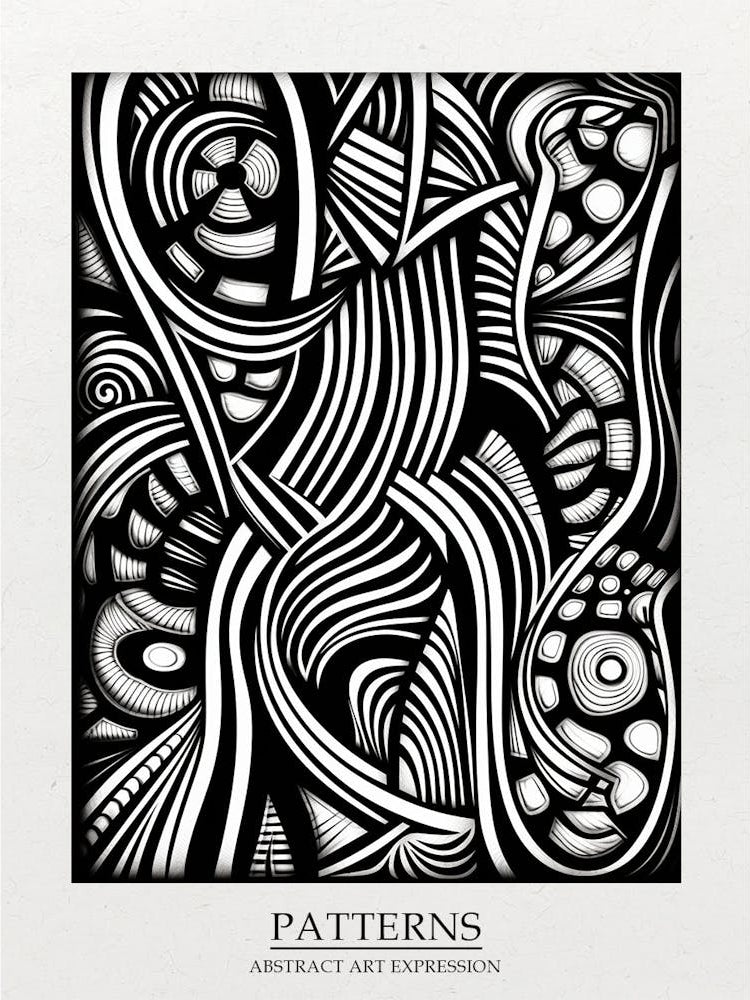 Patterns Abstract Black And White 2 Poster