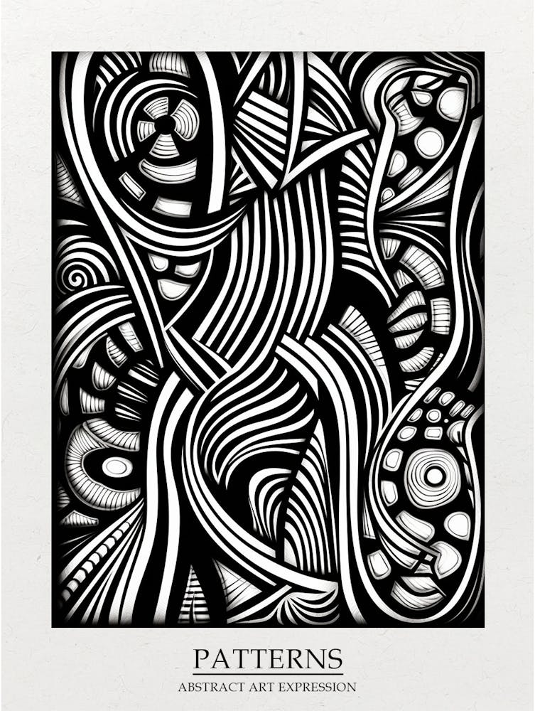 Patterns Abstract Black And White 2 Poster