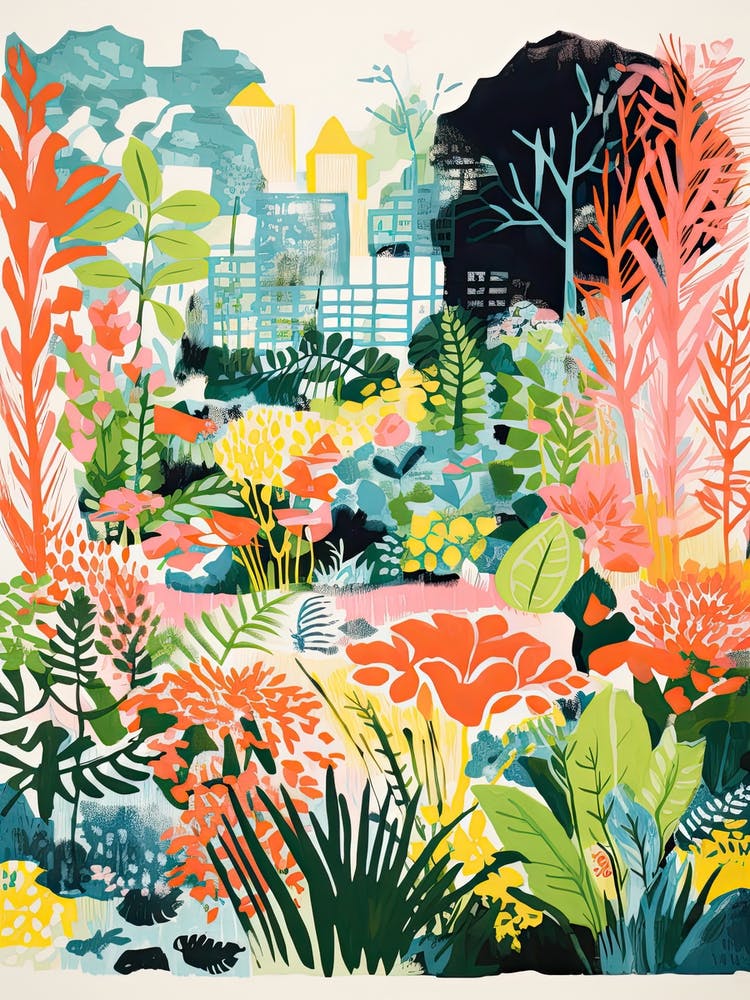 Giverny Gardens Abstrakt Riso-Stil 2
