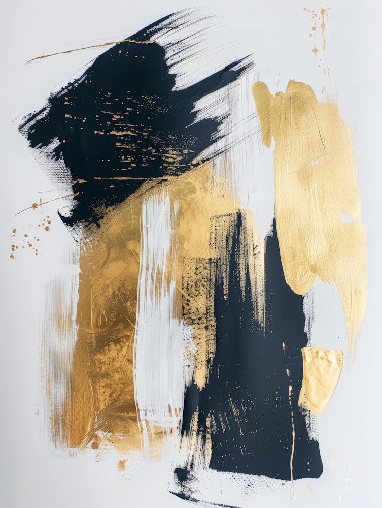 Gold And Black Abstract Painting 2