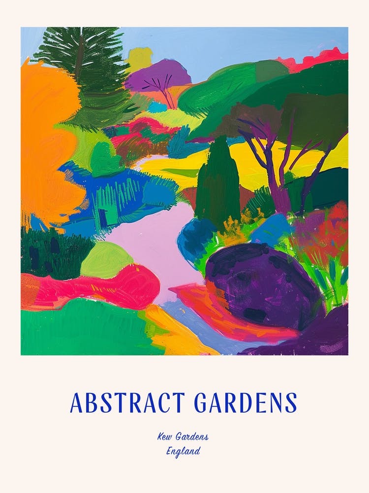 Colourful Gardens Kew Gardens United Kingdom 3 Blue Poster