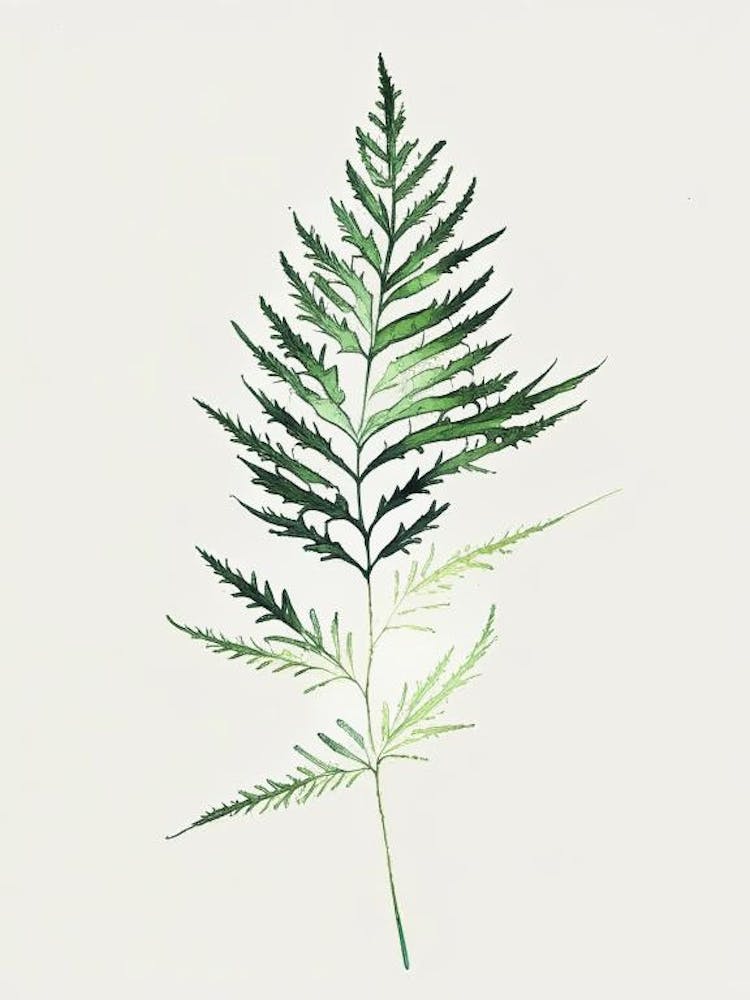 Hemlock Needle Leaf Minimalist Watercolour 2