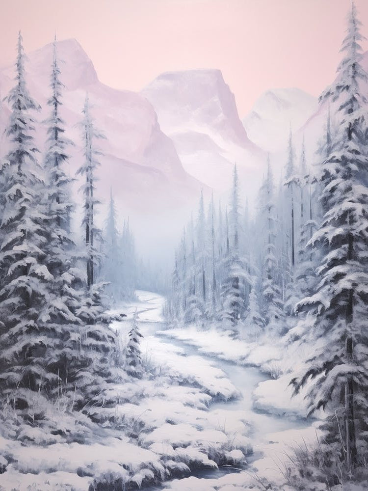Dreamy Winter Painting Jasper National Park Canada 4