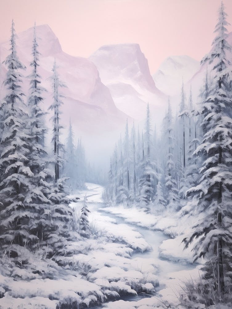 Dreamy Winter Painting Jasper National Park Canada 4