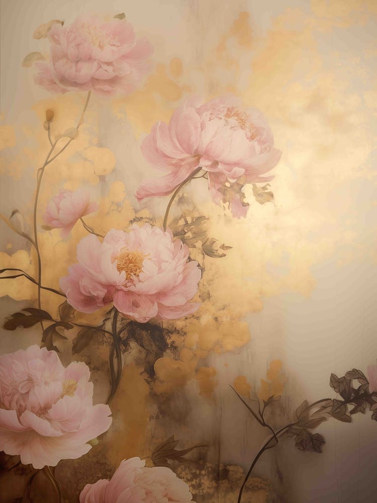 Peonies with Gold