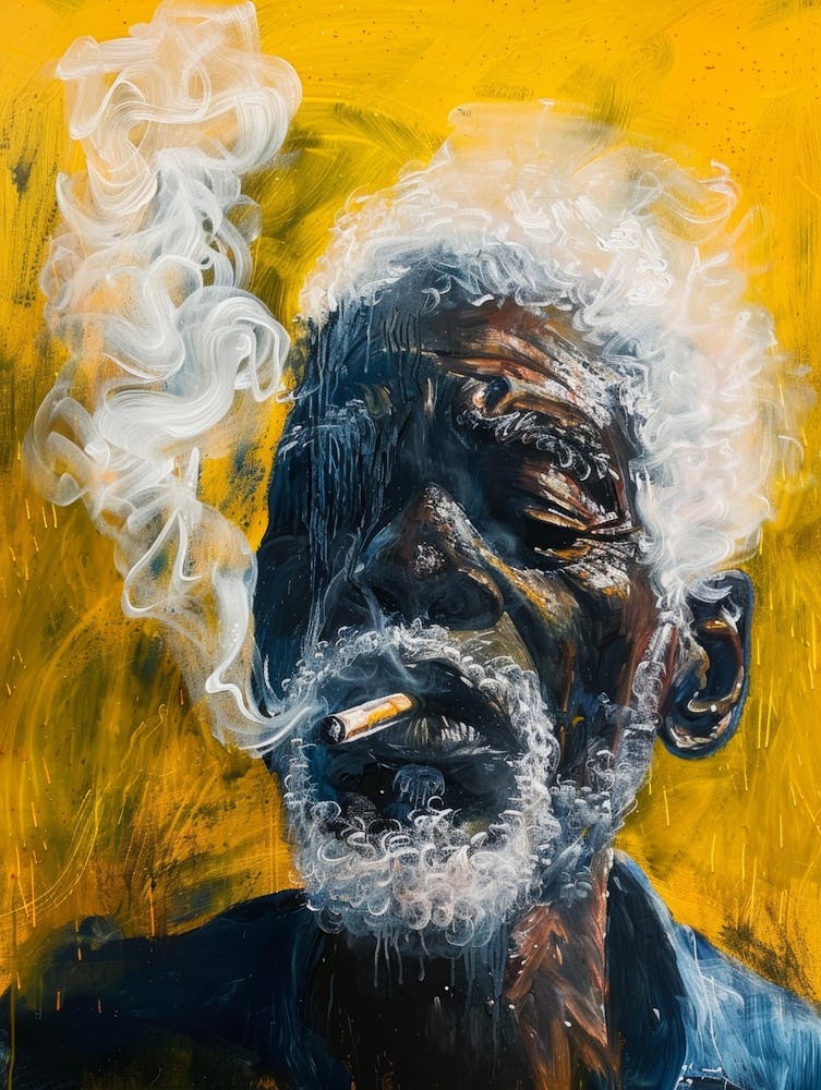 Man Smokes A Cigarette 2