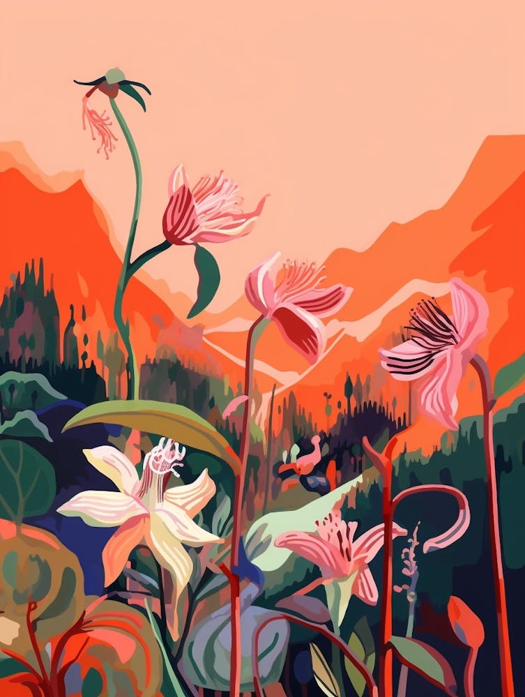 Boho Wildflower Painting Wild Columbine 3