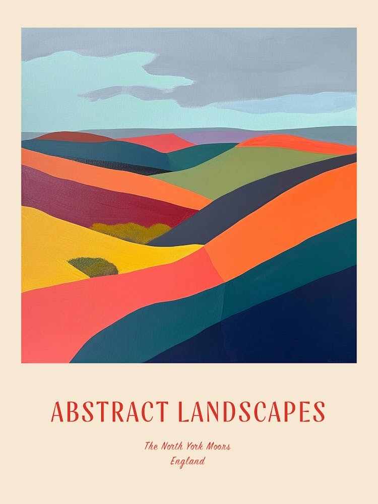 Buntes Abstrakt The North York Moors England 2 Poster
