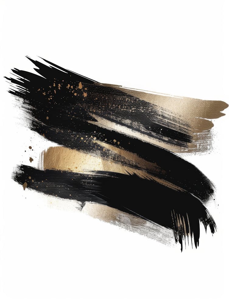 Goldene und schwarze Pinselstriche 31