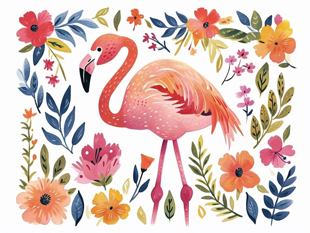 Kleiner Blumen-Flamingo 1