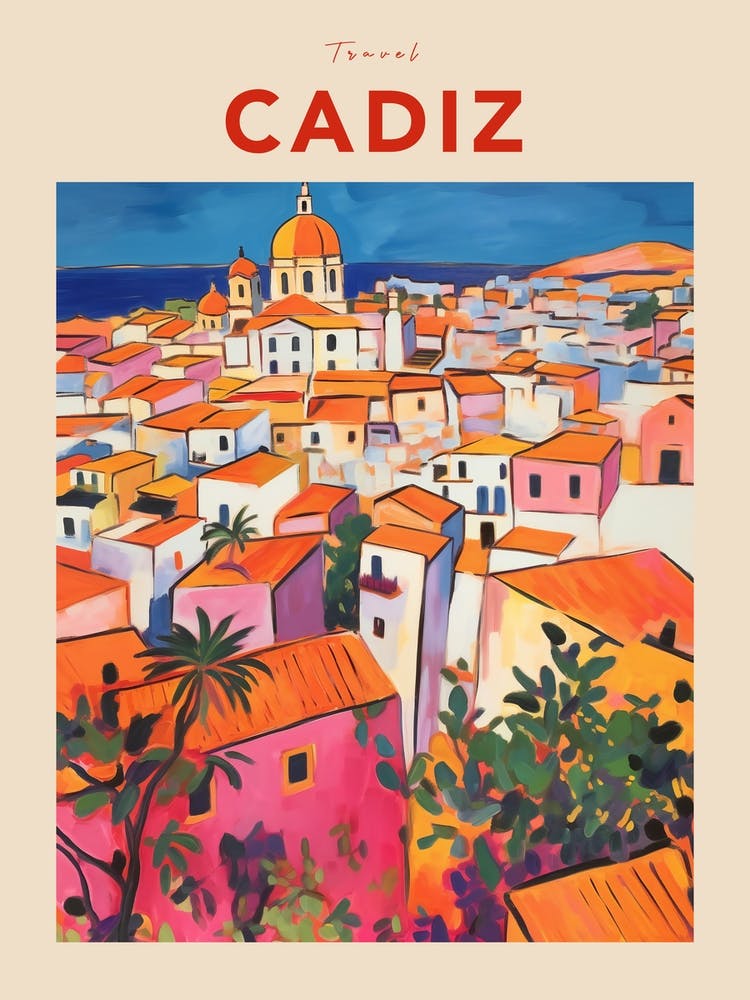 Cadiz Spain 5 Fauvist Travel Poster