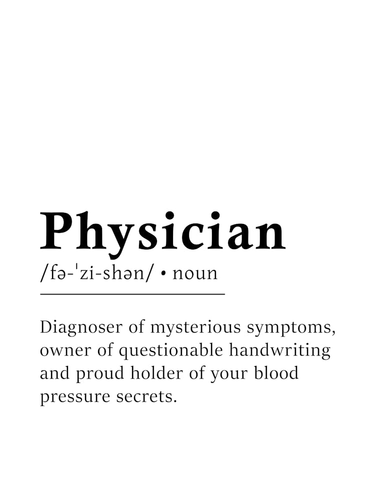 Physician Definition Poster - Dictionary