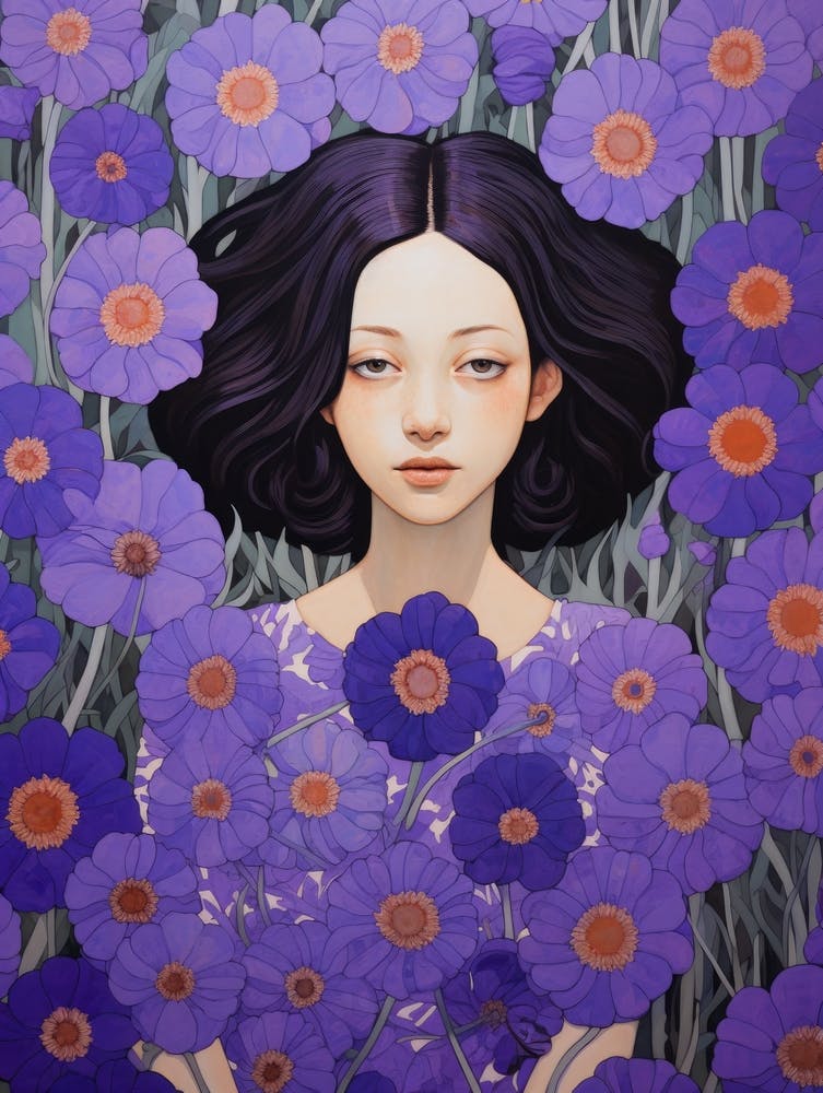 Girl In Purple Flowers