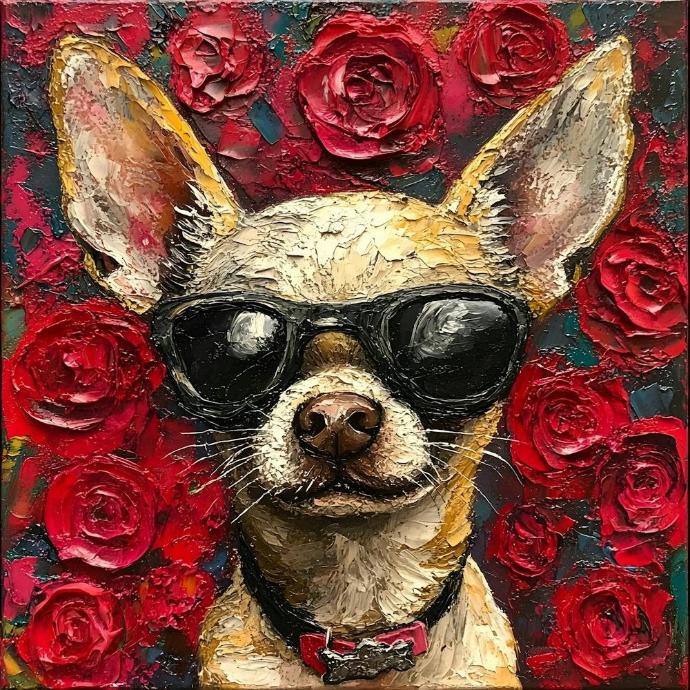 Chihuahua And Roses 5