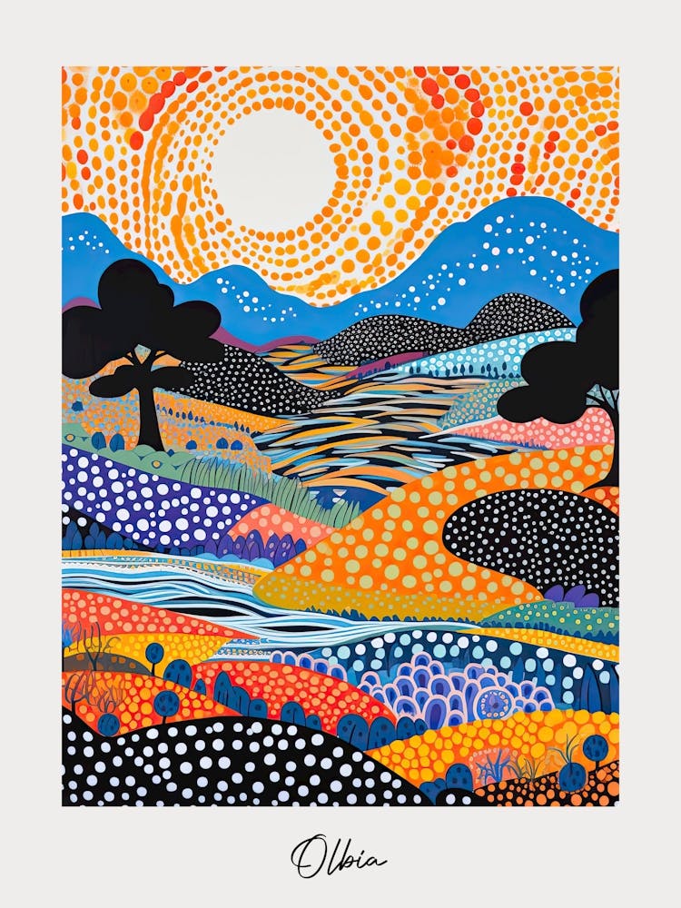 Poster Of Olbia, Italy, Illustration In The Style Of Pop Art 1