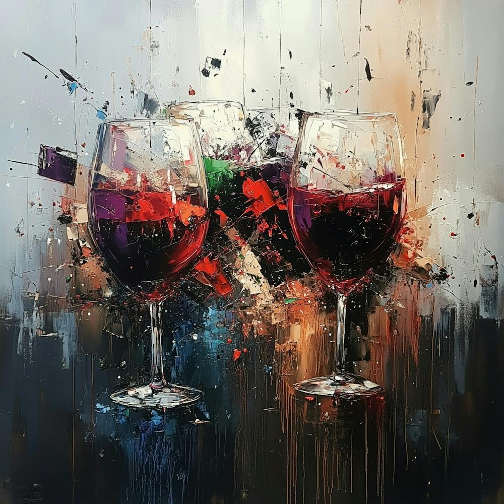 Three Wine Glasses Art 3