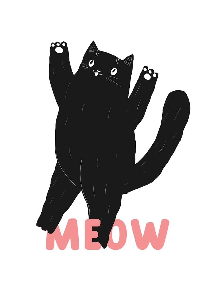 Cat Wall, Funny Cat Lady Poster, Meow Home Decor, Kitty Print, Pet Lover Gift