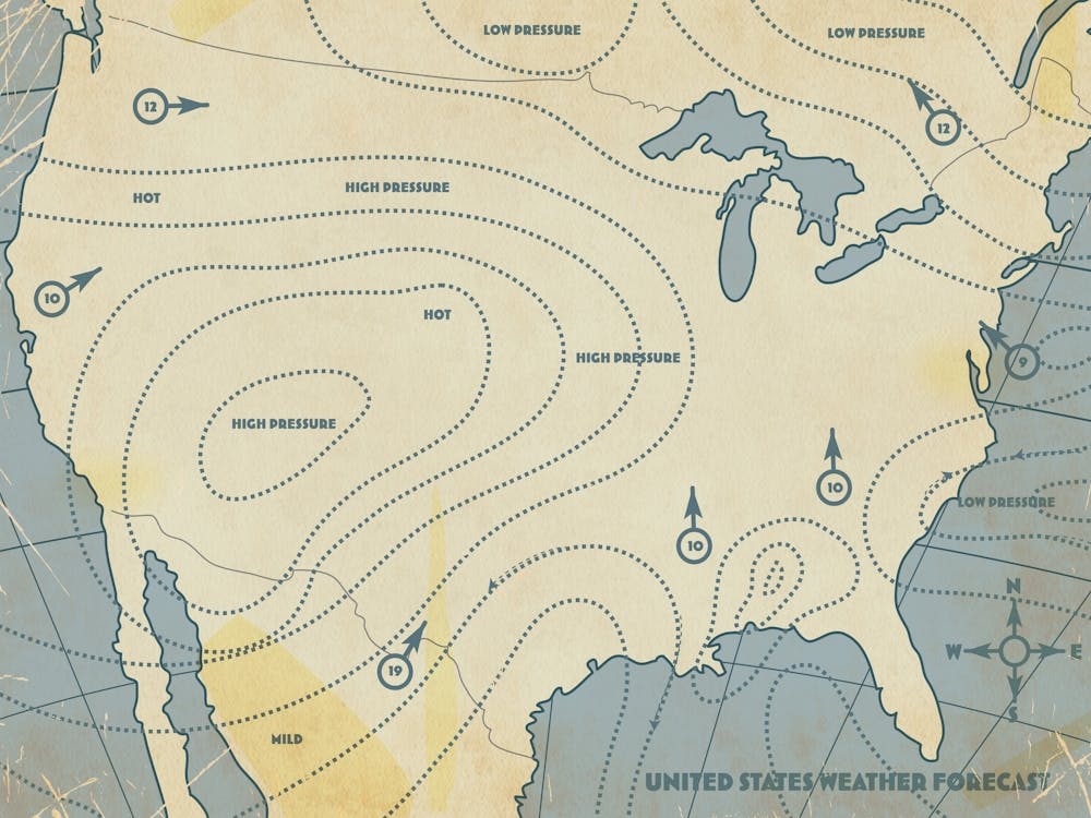 Vintage weather Map Of The United States