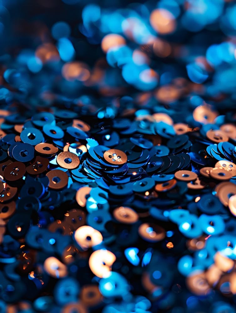 Blue And Gold Sequins