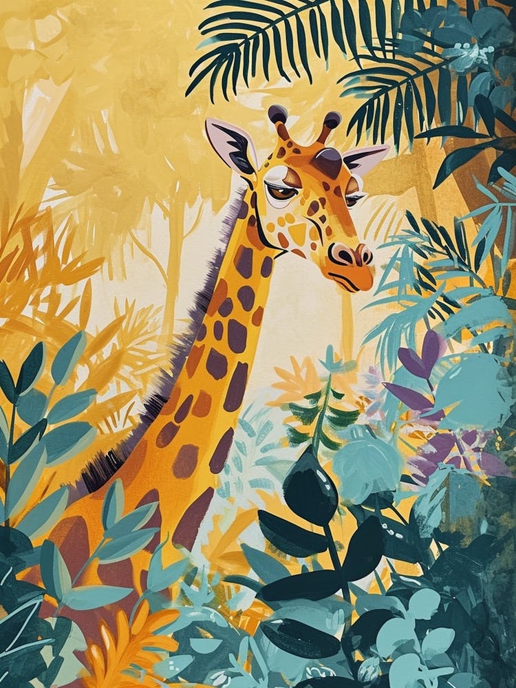 Golden Giraffe Leaf Portrait