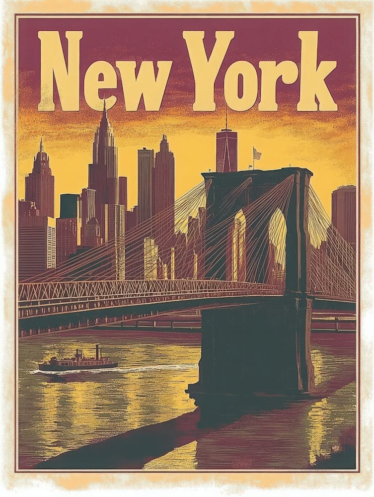 Aihrgdesign A Mid Century Modern Travel Poster For New York 2