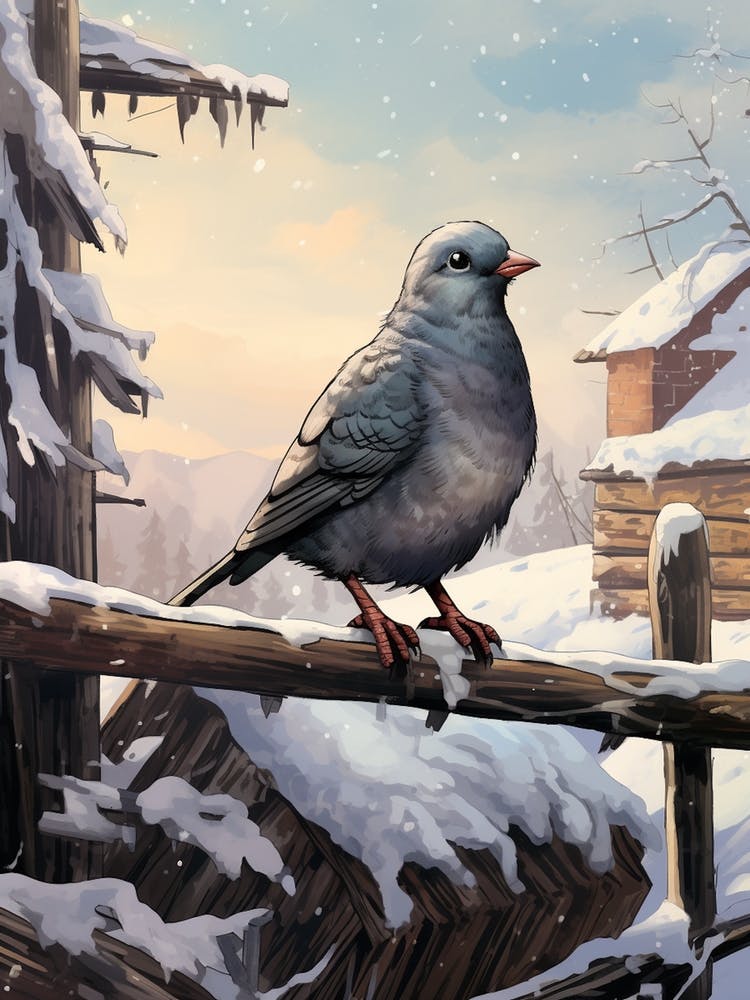 Pidgeon In The Snow 4