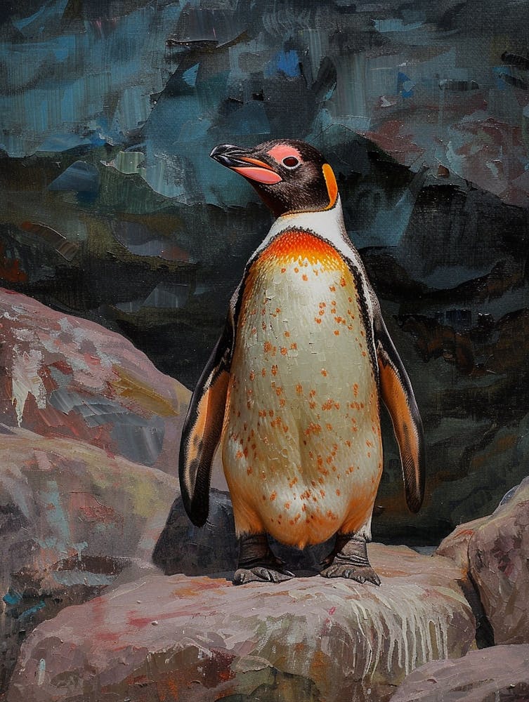 Galapagos Penguin Ross Island Colour Block Painting 2