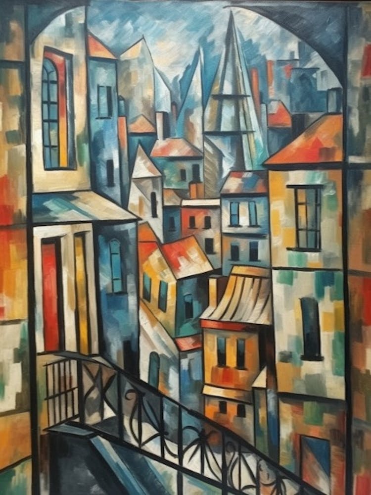 Window View London Of In The Style Of Cubism 4