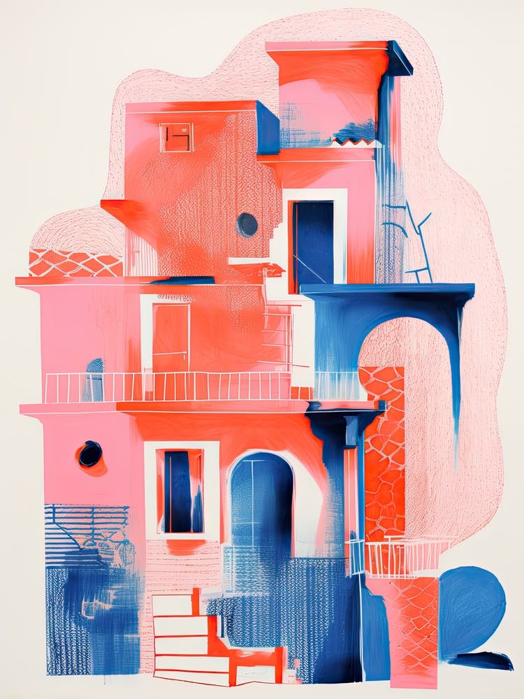 A House In Rome, Abstract Risograph Style 4