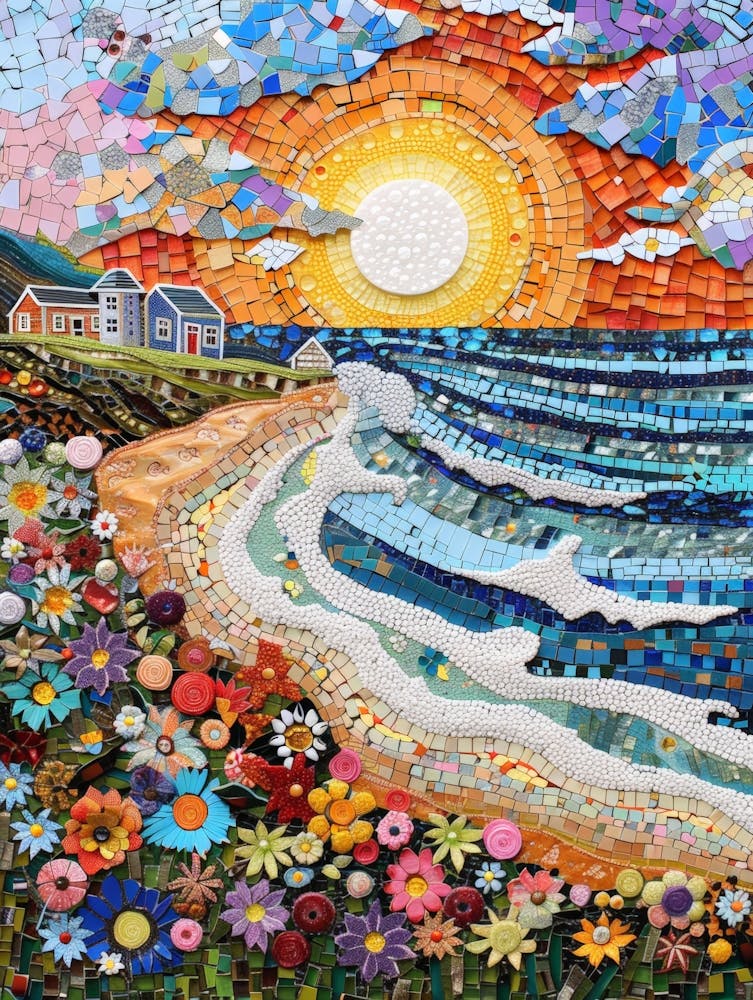 Mosaic Beach Scene