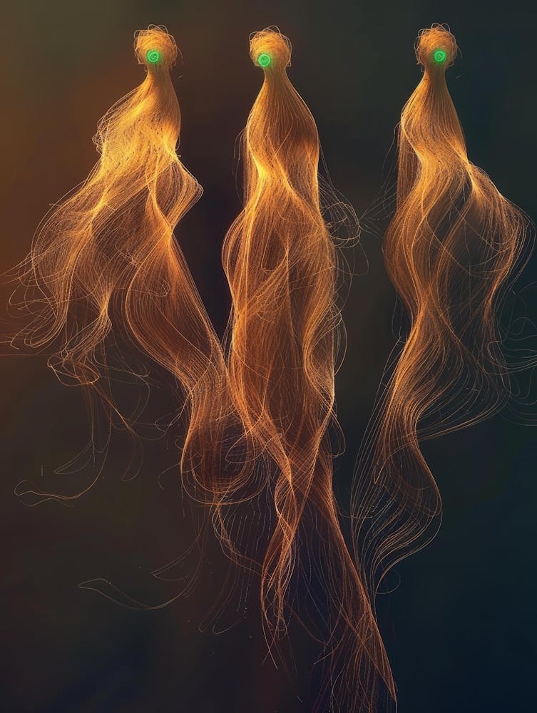 Drei wellige Haare