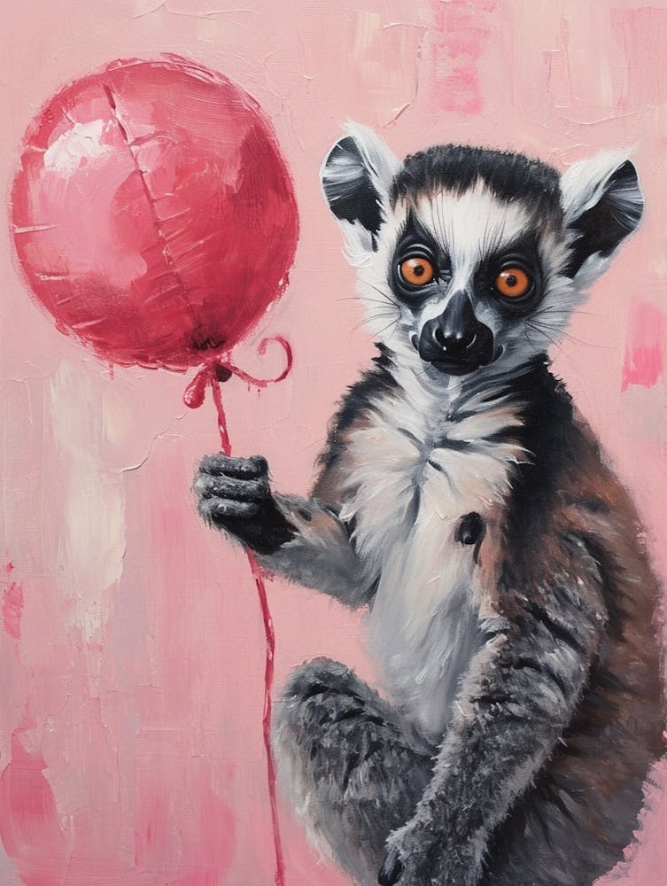Cute Lemur 2 With Balloon