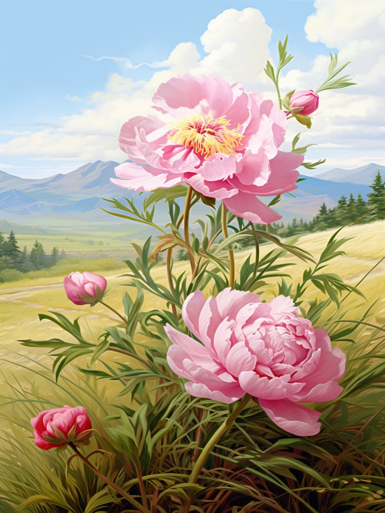 Peony Wildflower In Grassland (3)