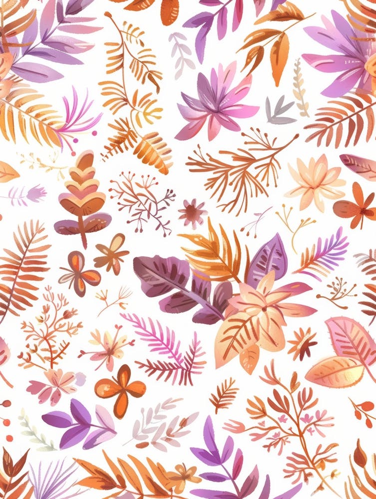Watercolor Autumn Leaves Seamless Pattern 8