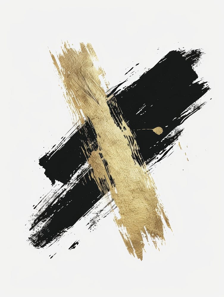 Gold And Black Brushstrokes 3