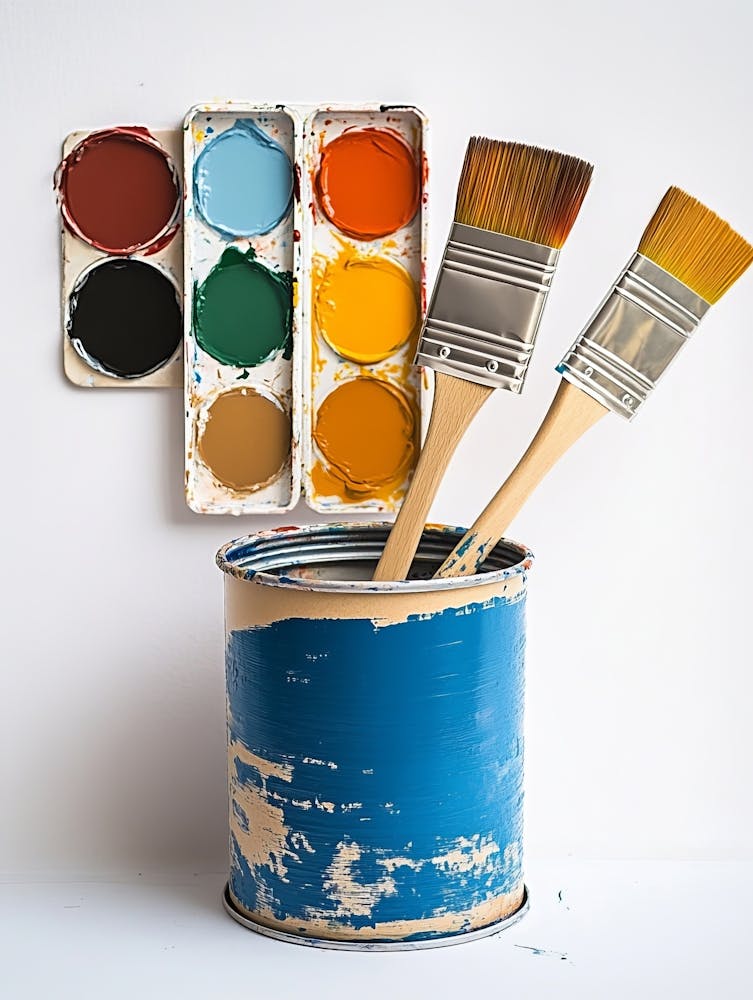 Paint Palettes And Brushes
