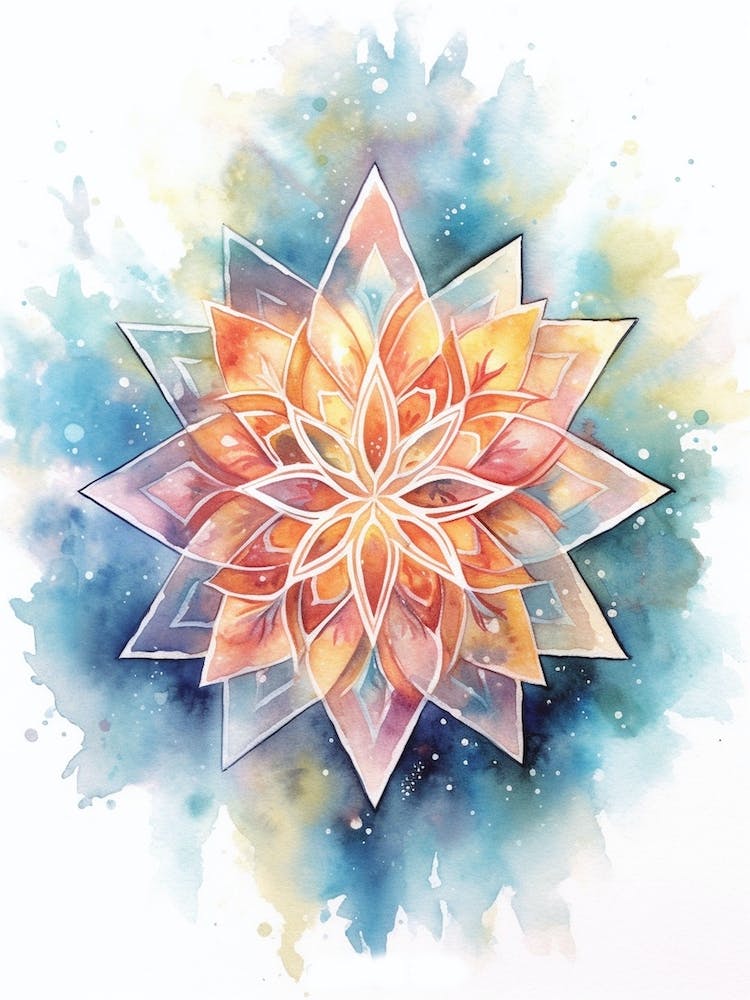 Watercolour Space Mandala Celestial Art