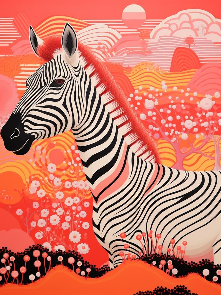 Zebra Oin The Nature Pink & Orange 2