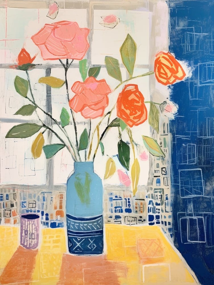 Flower Painting Fauvist Style Rose 4