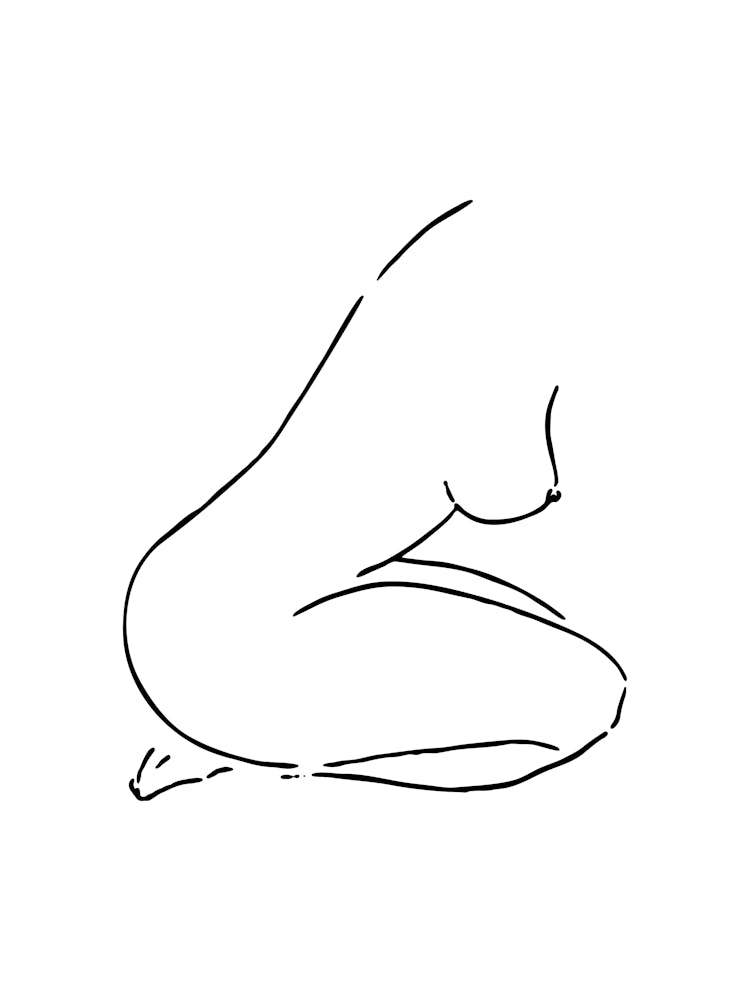 Female Body Sketch 7 Black And White