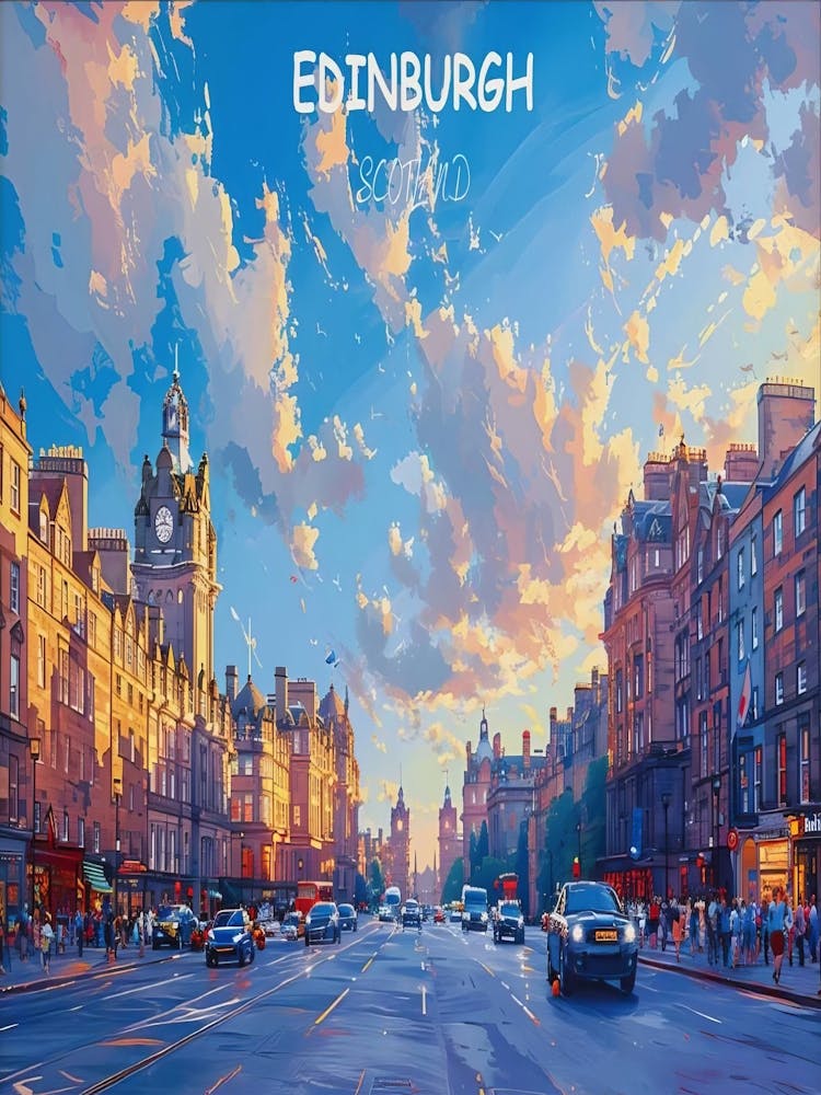 Edinburgh Travel Poster Royal Mile Edinburgh Print Scotland The Edinburgh Gift Edinburgh Wall Art Edinburgh Artwork Scotland Decor(1)