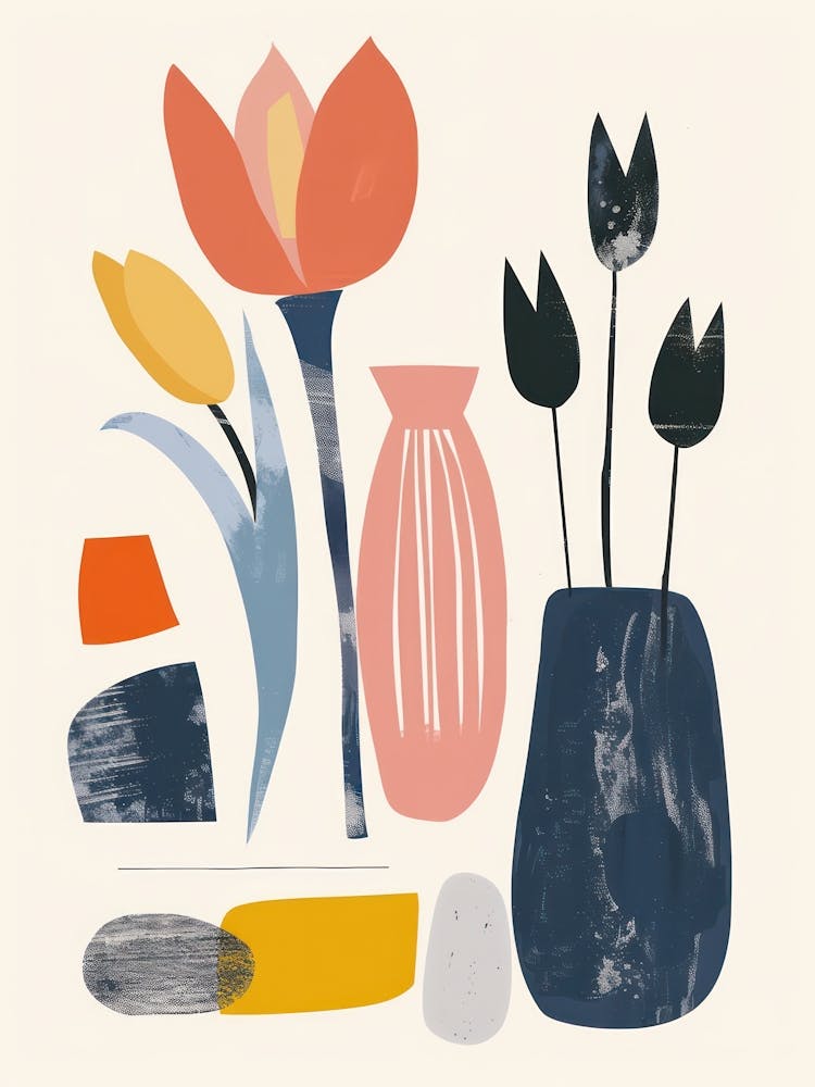 Abstract Candles Flowers 16