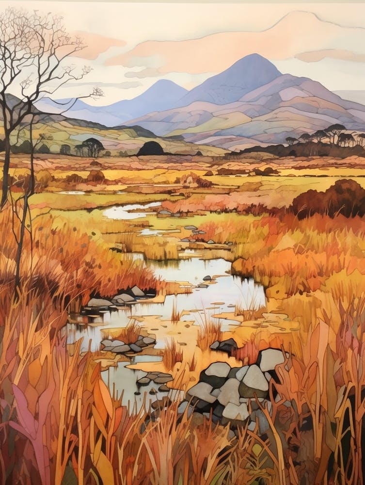 Autumn National Park Painting Killarney National Park Ireland 4