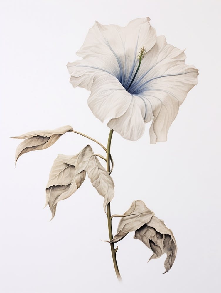 Pressed Flower Botanical Art Moonflower 2