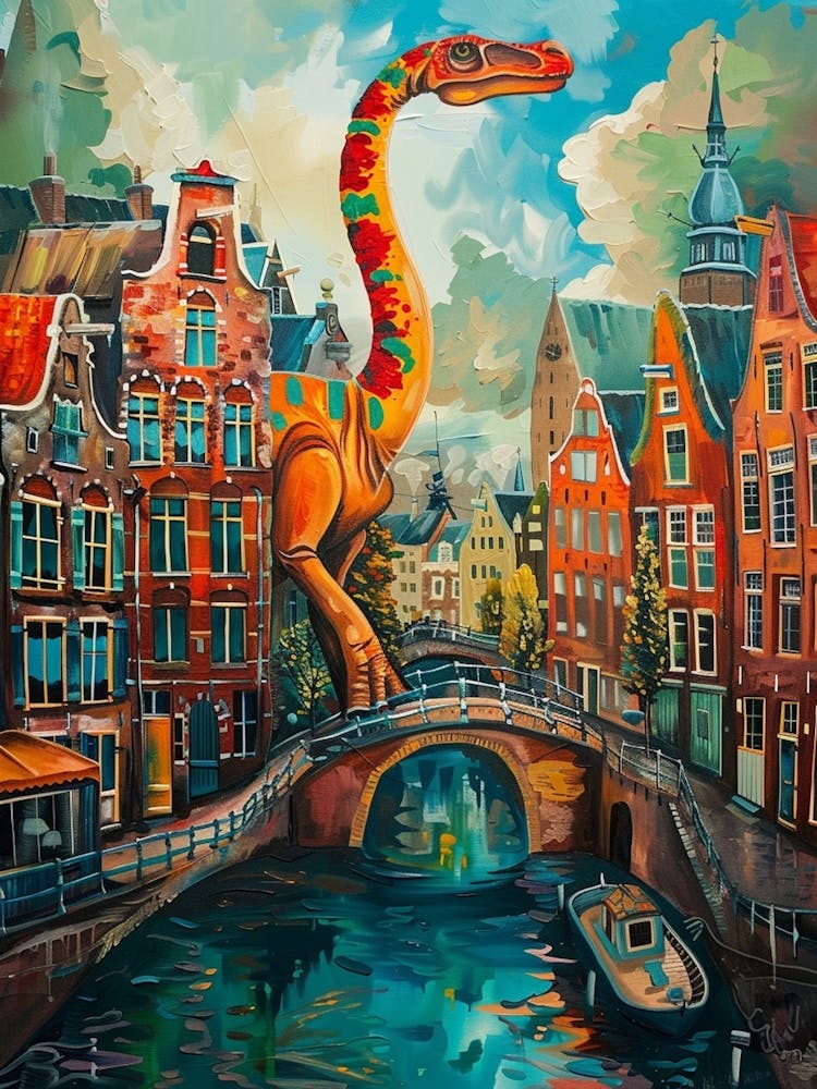 Dinosaur In The Canals Of Amsterdam 3