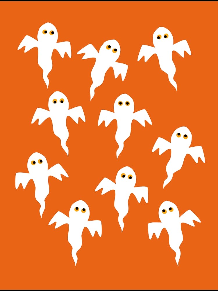 Ghosts on an Orange Background