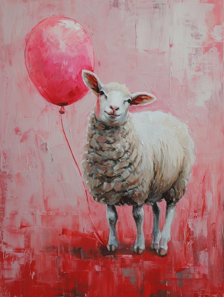 Cute Sheep 2 With Balloon