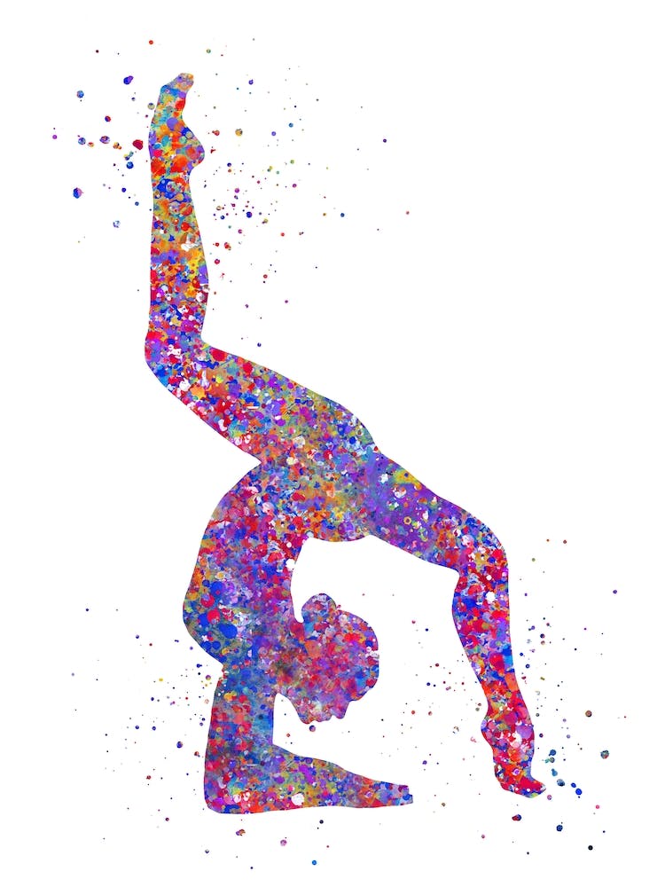 Gymnastic Girl Watercolor 1