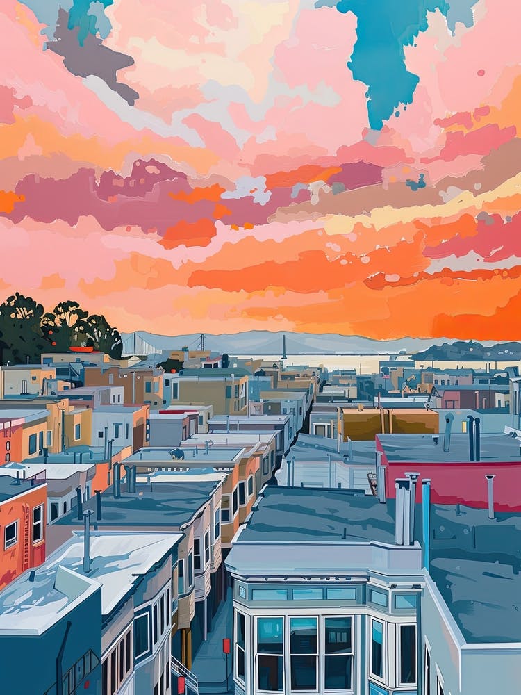 San Francisco Rooftops Morning Skyline 3