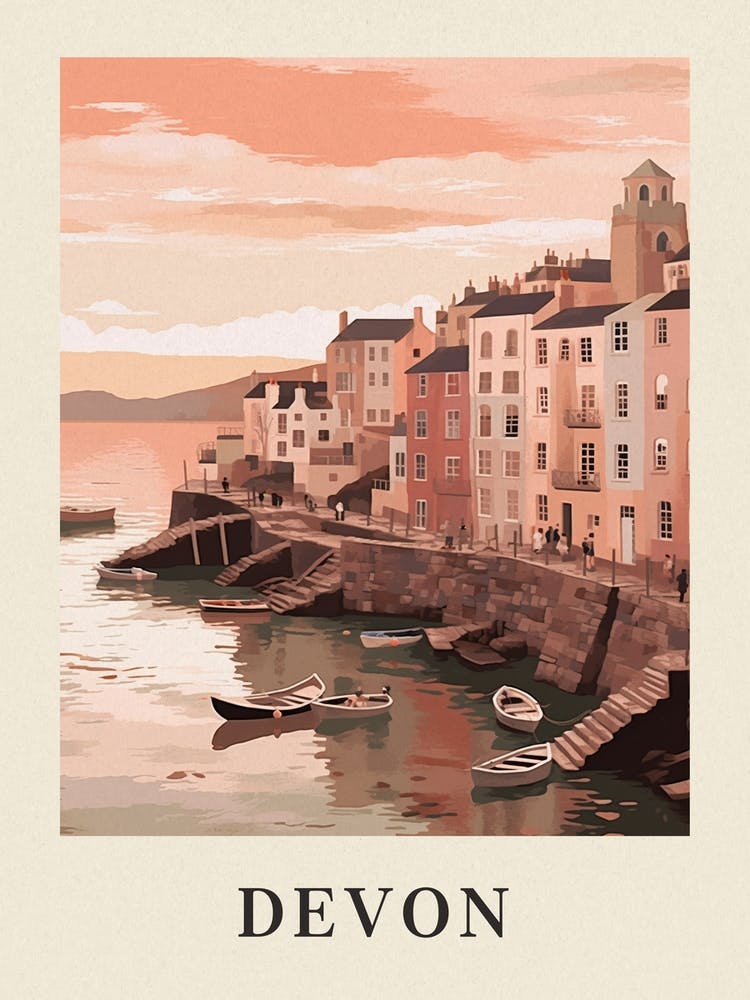Vintage Travel Poster Devon